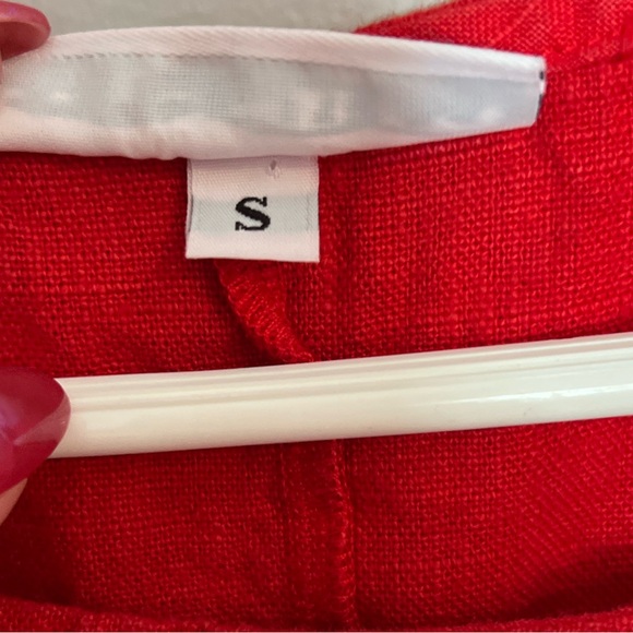 bryn Walker 100% Linen Red Tunic Top S - Picture 6 of 9